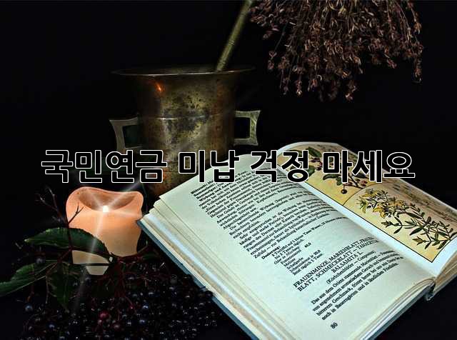 국민연금 미납, 걱정 마세요!